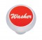 Chrome Deluxe Dash Knob W/ Aluminum "Washer" Sticker - Red