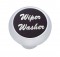Chrome Deluxe Dash Knob W/ Aluminum "Wiper/Washer" Sticker - Black