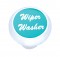 Chrome Deluxe Dash Knob W/ Aluminum "Wiper/Washer" Sticker - Blue