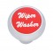 Chrome Deluxe Dash Knob W/ Aluminum "Wiper/Washer" Sticker - Red