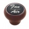 Wood Deluxe Dash Knob W/ Glossy "Fan/Air" Sticker - Black