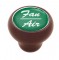 Wood Deluxe Dash Knob W/ Glossy "Fan/Air" Sticker - Green