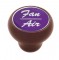 Wood Deluxe Dash Knob W/ Glossy "Fan/Air" Sticker - Purple