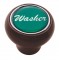 Wood Deluxe Dash Knob W/ Glossy "Washer" Sticker - Green