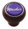 Wood Deluxe Dash Knob W/ Glossy "Washer" Sticker - Purple