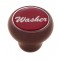 Wood Deluxe Dash Knob W/ Glossy "Washer" Sticker - Red
