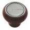 Wood Deluxe Dash Knob W/ Glossy "Washer" Sticker - Silver