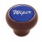 Wood Deluxe Dash Knob W/ Glossy "Wiper" Sticker - Blue