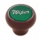 Wood Deluxe Dash Knob W/ Glossy "Wiper" Sticker - Green