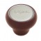 Wood Deluxe Dash Knob W/ Glossy "Wiper" Sticker - Silver
