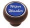 Wood Deluxe Dash Knob W/ Glossy "Wiper/Washer" Sticker - Blue