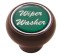 Wood Deluxe Dash Knob W/ Glossy "Wiper/Washer" Sticker - Green