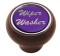Wood Deluxe Dash Knob W/ Glossy "Wiper/Washer" Sticker - Purple