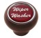 Wood Deluxe Dash Knob W/ Glossy "Wiper/Washer" Sticker - Red