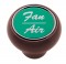 Wood Deluxe Dash Knob W/ Aluminum "Fan/Air" Sticker - Green