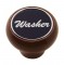 Wood Deluxe Dash Knob W/ Aluminum "Washer" Sticker - Black
