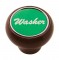 Wood Deluxe Dash Knob W/ Aluminum "Washer" Sticker - Green