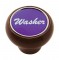 Wood Deluxe Dash Knob W/ Aluminum "Washer" Sticker - Purple