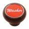 Wood Deluxe Dash Knob W/ Aluminum "Washer" Sticker - Red