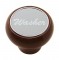 Wood Deluxe Dash Knob W/ Aluminum "Washer" Sticker - Silver