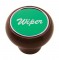 Wood Deluxe Dash Knob W/ Aluminum "Wiper" Sticker - Green