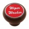 Wood Deluxe Dash Knob W/ Aluminum "Wiper/Washer" Sticker - Red