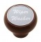 Wood Deluxe Dash Knob W/ Aluminum "Wiper/Washer" Sticker - Silver