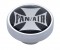 Chrome Dash Knob W/ Glossy "Fan/Air" Maltese Cross Sticker - Black