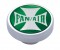 Chrome Dash Knob W/ Glossy "Fan/Air" Maltese Cross Sticker - Green