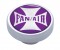 Chrome Dash Knob W/ Glossy "Fan/Air" Maltese Cross Sticker - Purple