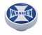 Chrome Dash Knob W/ Glossy "Washer" Maltese Cross Sticker - Blue