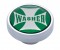 Chrome Dash Knob W/ Glossy "Washer" Maltese Cross Sticker - Green