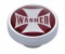 Chrome Dash Knob W/ Glossy "Washer" Maltese Cross Sticker - Red