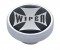 Chrome Dash Knob W/ Glossy "Wiper" Maltese Cross Sticker - Black
