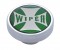 Chrome Dash Knob W/ Glossy "Wiper" Maltese Cross Sticker - Green