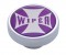 Chrome Dash Knob W/ Glossy "Wiper" Maltese Cross Sticker - Purple