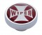 Chrome Dash Knob W/ Glossy "Wiper" Maltese Cross Sticker - Red