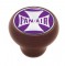 Wood Deluxe Knob W/ Glossy "Fan/Air" Maltese Cross Sticker - Purple