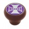 Wood Deluxe Knob W/ Glossy "Washer" Maltese Cross Sticker - Purple