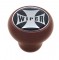 Wood Deluxe Knob W/ Glossy "Wiper" Maltese Cross Sticker - Black