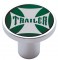 Chrome Air Valve Knob W/ Glossy "Trailer" Maltese Cross Sticker - Green