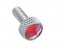 (2/Card) Chrome Peterbilt Small Dash Screw W/ Diamond - Red