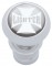Chrome Aluminum Deluxe Cigarette Lighter W/ Glossy "Lighter" Maltese Cross Sticker - Silver