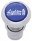 Chrome Aluminum Deluxe Cigarette Lighter W/ Glossy "Lighter" Sticker - Blue