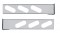 (2/Bulk) Chrome 2 Pcs. Rear Light Bar W/ 6 Slanted Oval Light Cutouts - 4 Hole Flange Mount