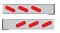 (2/Bulk) Chrome 94" Long 2 Piece Rear Light Bar W/ 6 Slanted Oval Lights W/ Chrome Bezel