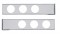 (2/Bulk) Chrome 2 Pcs. Rear Light Bar W/ Six 4" Light Cutouts - 4 Hole Flange Mount