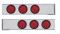 (2/Bulk) Chrome 2 Pcs. Rear Light Bar W/ Six 4" Red Incandescent Light W/ Grommet - 4 Hole Flange Mount