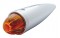 Chrome Watermelon Glass Lens Torpedo Cab Light W/ 1156 Bulb - Dark Amber
