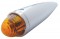 Chrome Beehive Glass Lens Torpedo Cab Light W/ 1156 Bulb - Amber